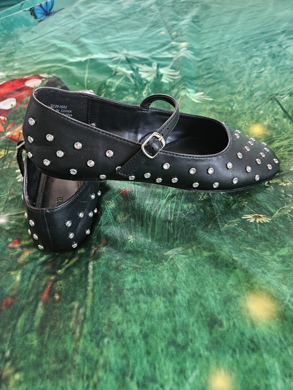Forever 21 Black Rhinestone Studded Mary Janes 6